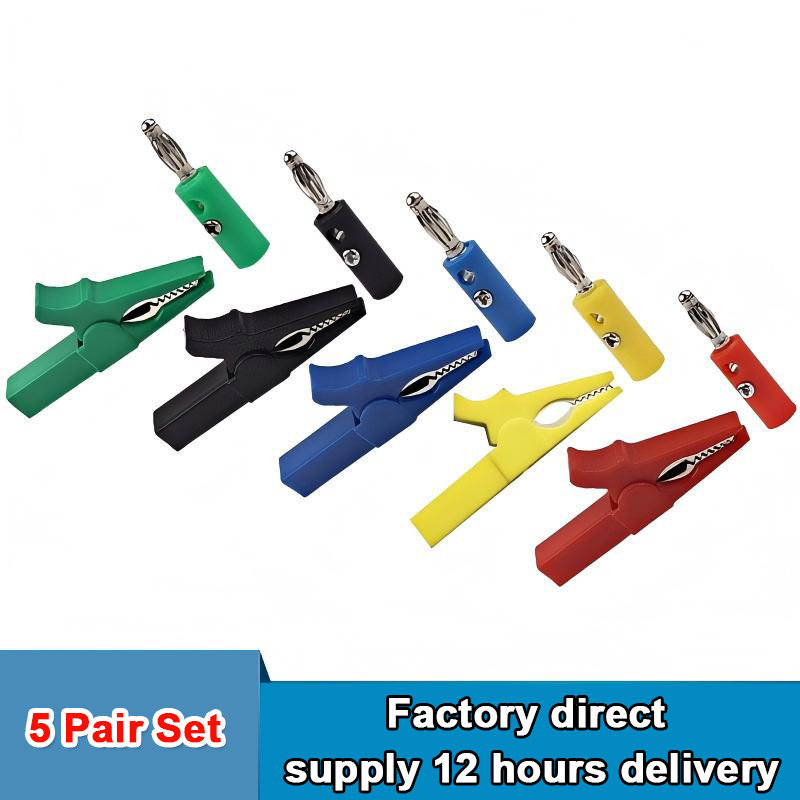 Crocodile Clip Set - Insulated Alligator Clip with Banana Plugs