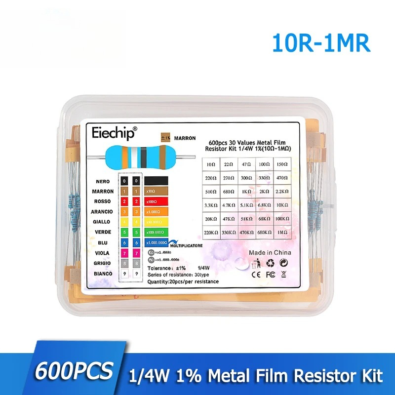 Resistor Kit 1 4W - 300/600PCS 1/4W Kit de resistencias de