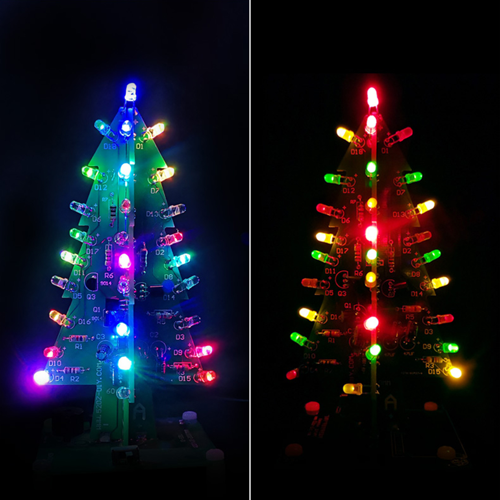 Diy Electronics Circuits - LED Colorful Christmas Tree DIY Set