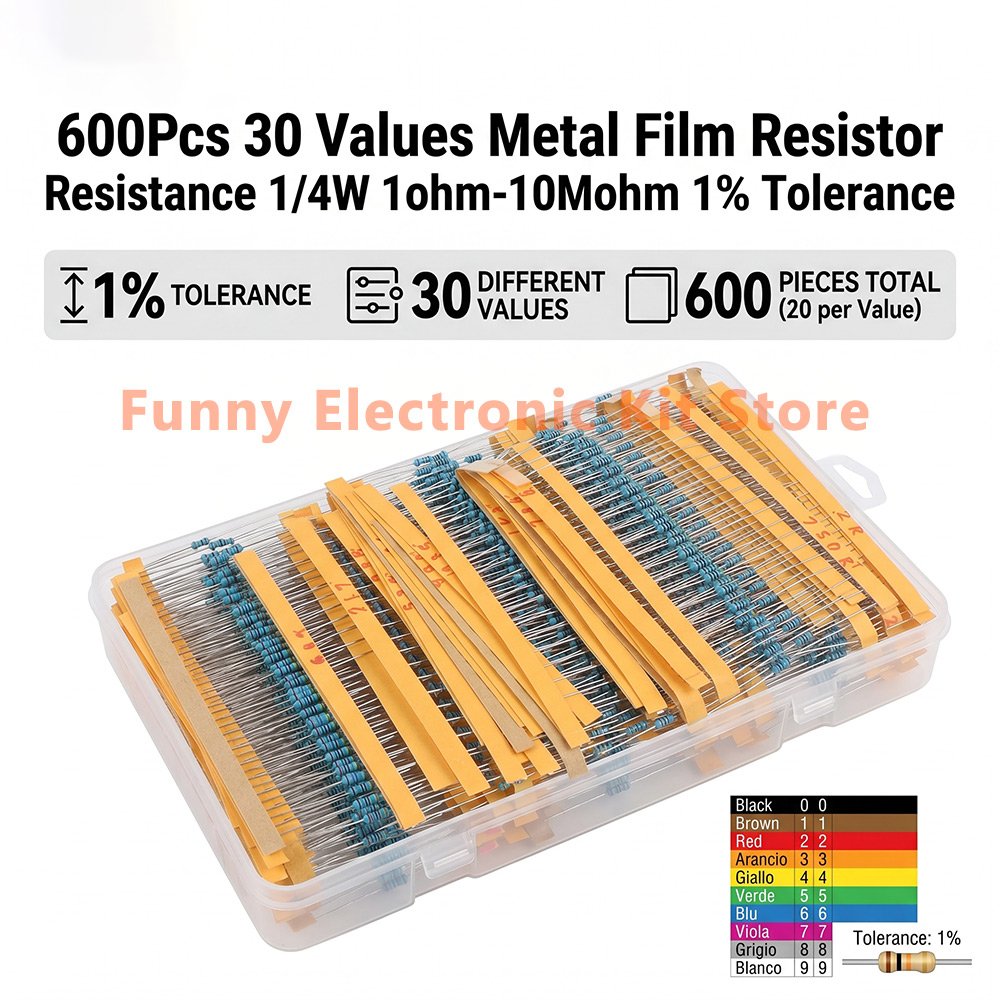 600 Pcs Assorted Metal Film Re - đánh giá và giá Resistor Kit 1 4W