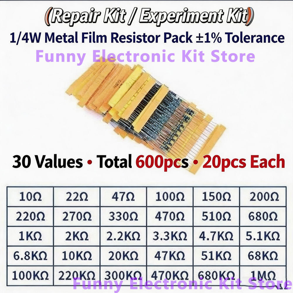 600 Pcs Assorted Metal Film Re - đánh giá và giá Resistor Kit 1 4W