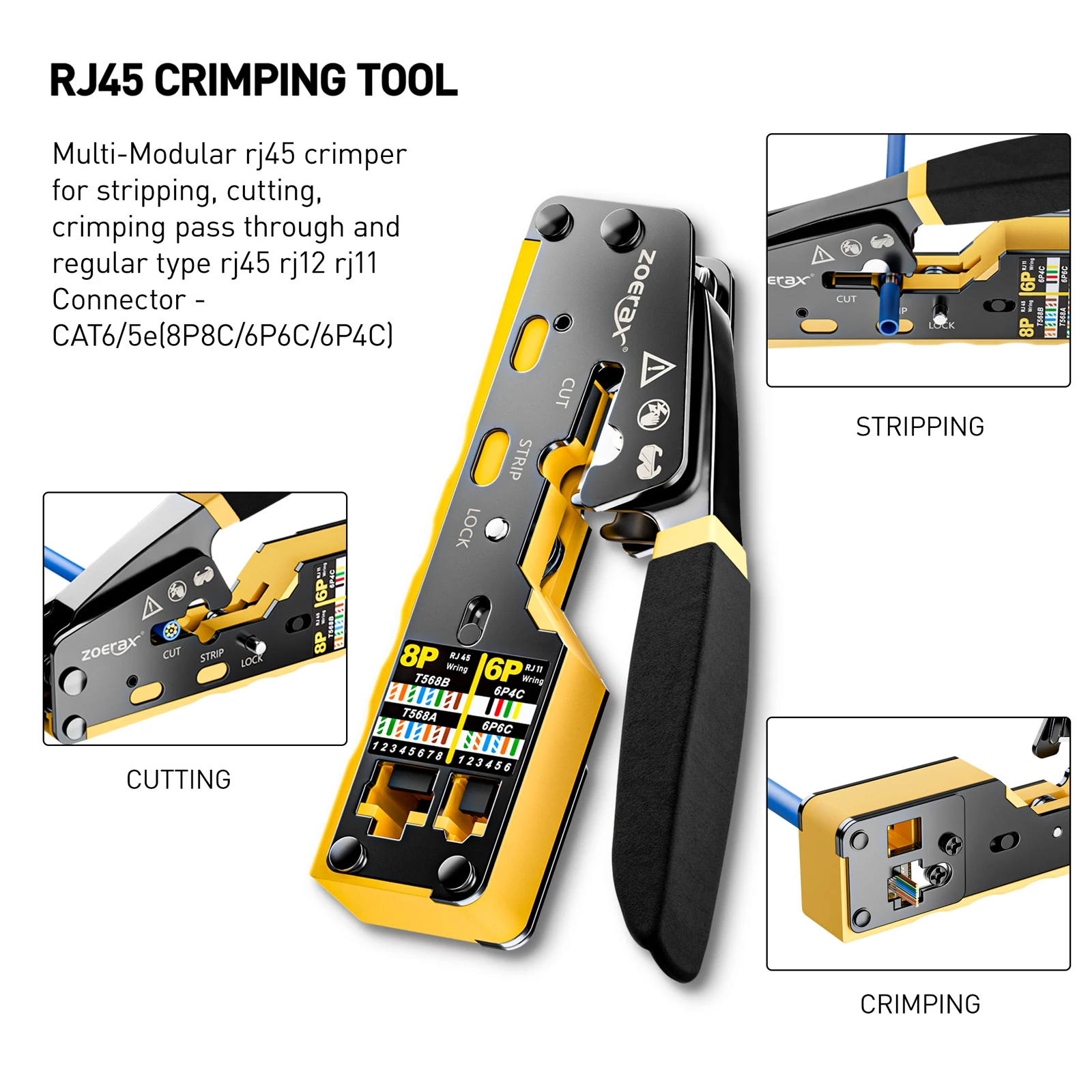 ZoeRax RJ45 CAT6 CAT5E Crimp T - đánh giá và giá Wire Stripper Cutter