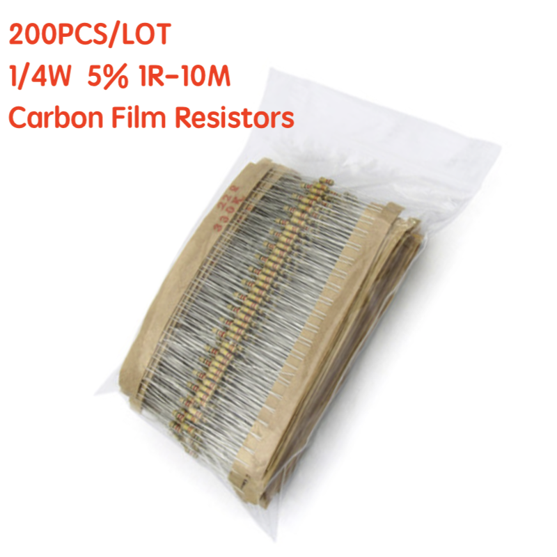 200 Chiếc 1/4W Carbon Bộ Phim  - đánh giá và giá Resistor Kit 1 4W