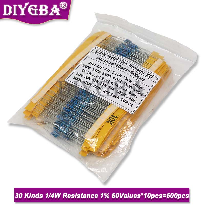 600PCS/Set 30Kinds 1/4W Resist - đánh giá và giá Resistor Kit 1 4W