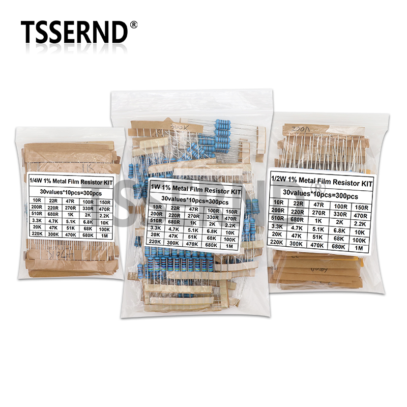 300PCS 1/4W 1/2W 1W 1% Metal F - đánh giá và giá Resistor Kit 1 4W