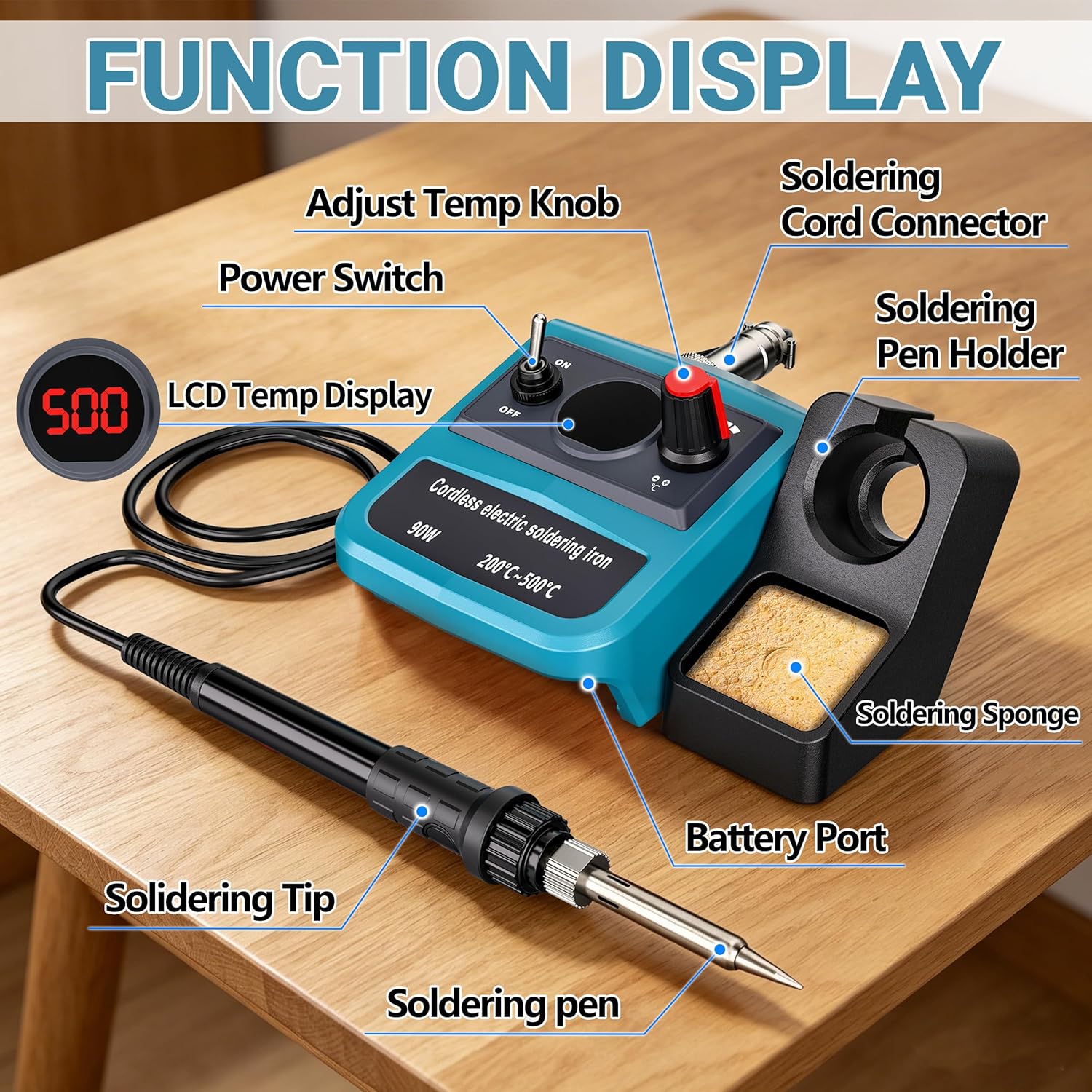 90W LED Digital Cordless Solde - đánh giá và giá Diy Electronics Tool Kit