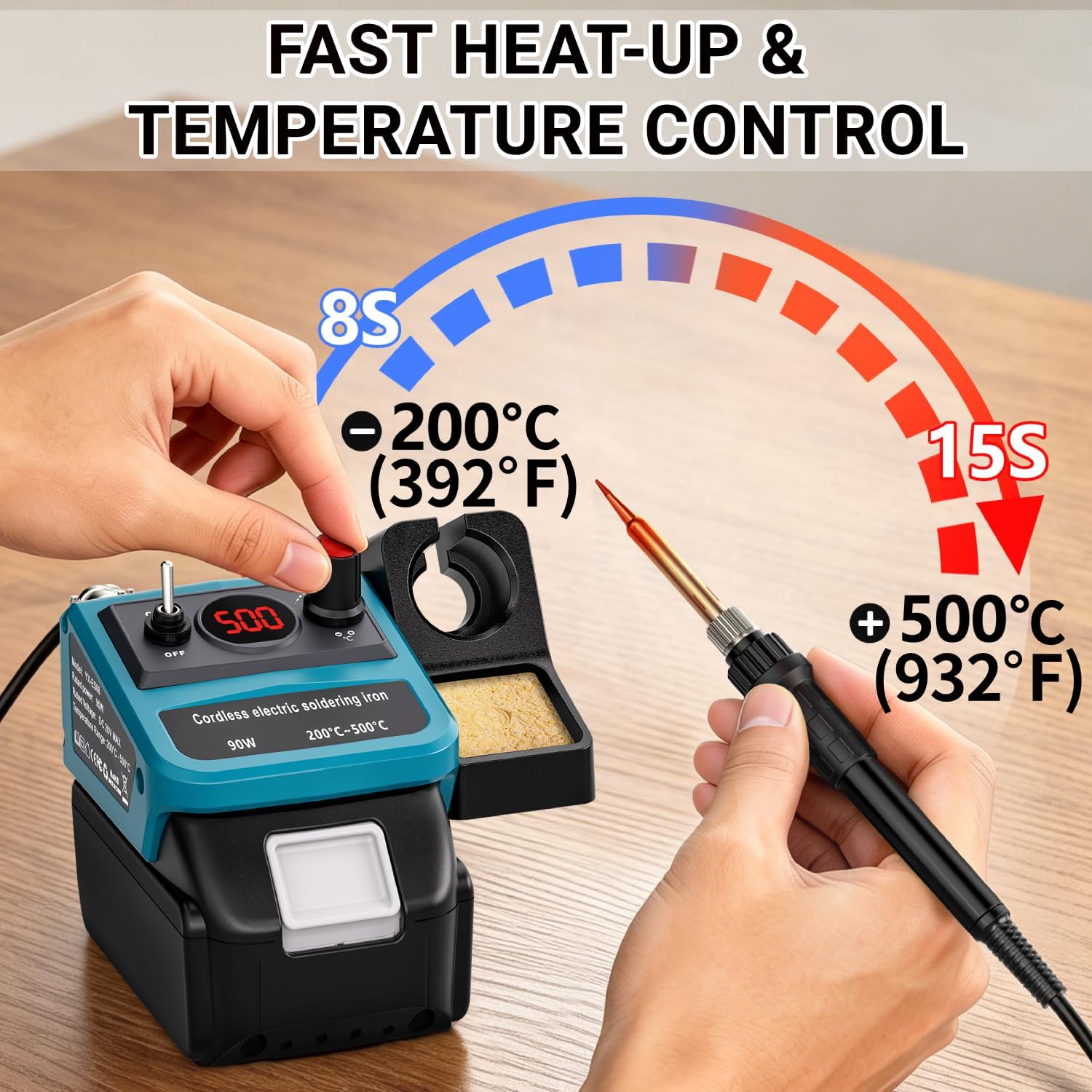 90W LED Digital Cordless Solde - đánh giá và giá Diy Electronics Tool Kit