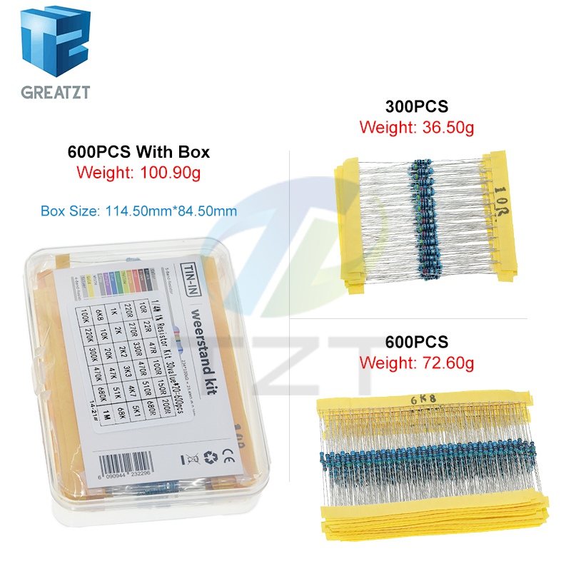 GREATZT 600pcs/set 30 Kinds 1/ - đánh giá và giá Resistor Kit 1 4W
