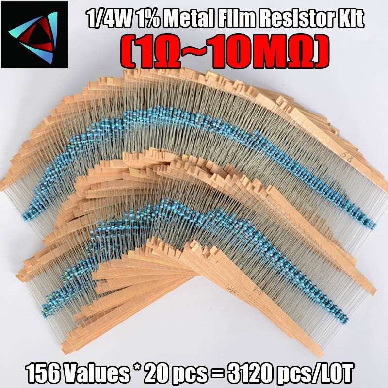 3120 Chiếc 156 Giá Trị Điện Đơ - đánh giá và giá Resistor Kit 1 4W